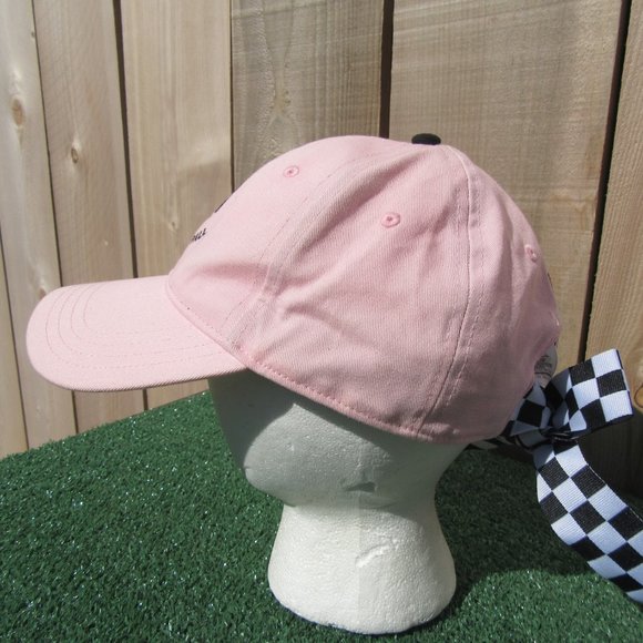 Vans Off The Wall Lazy Oaf Not Now Pink Black & White Bow Baseball Hat Cap - Picture 2 of 9